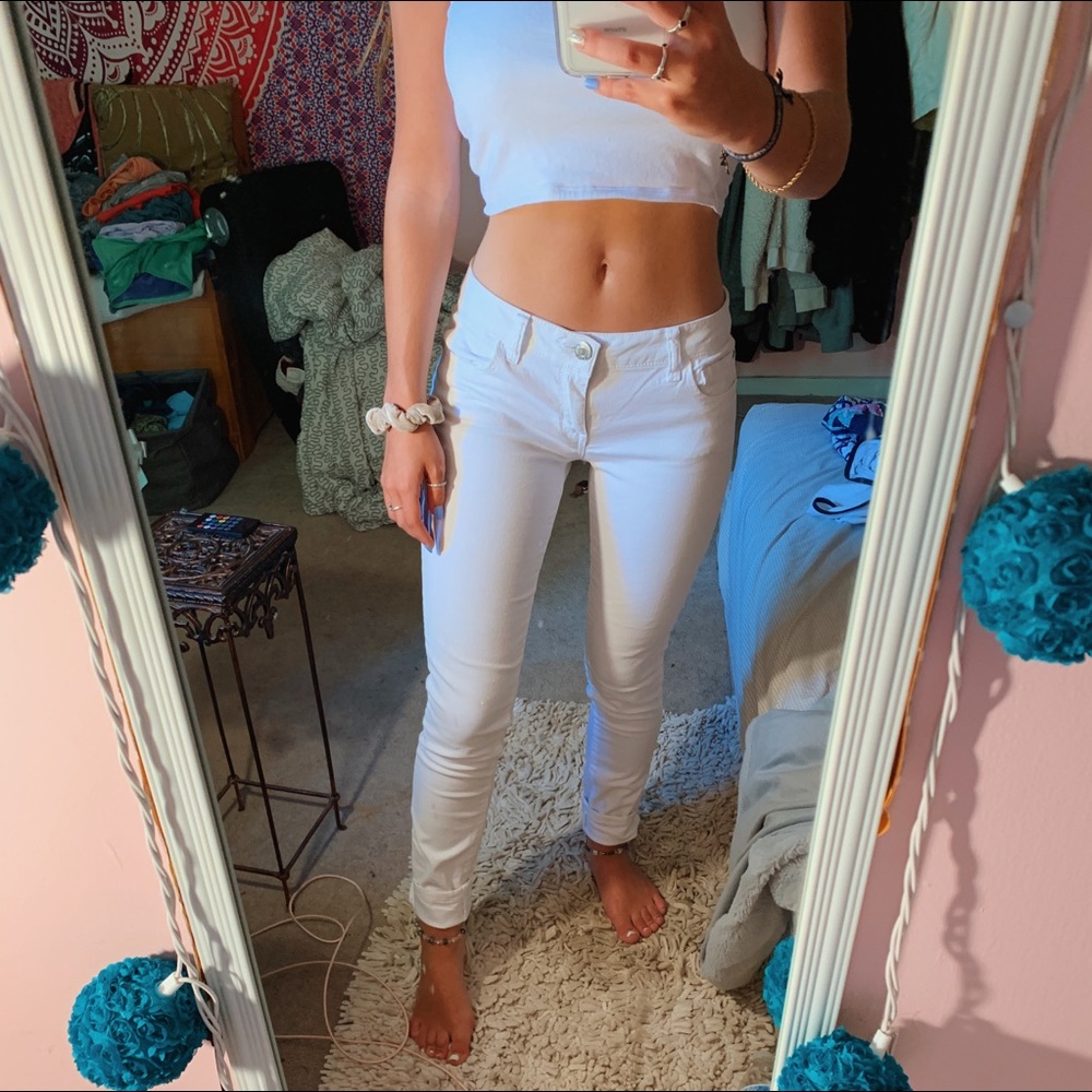 white jeans